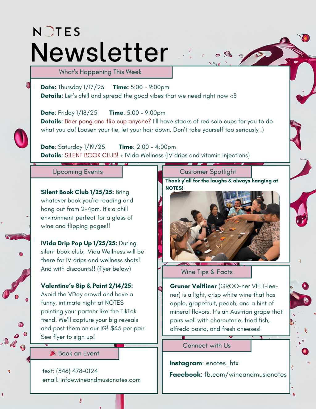 🍷✨ Weekly Notes:&nbsp;1/20/25