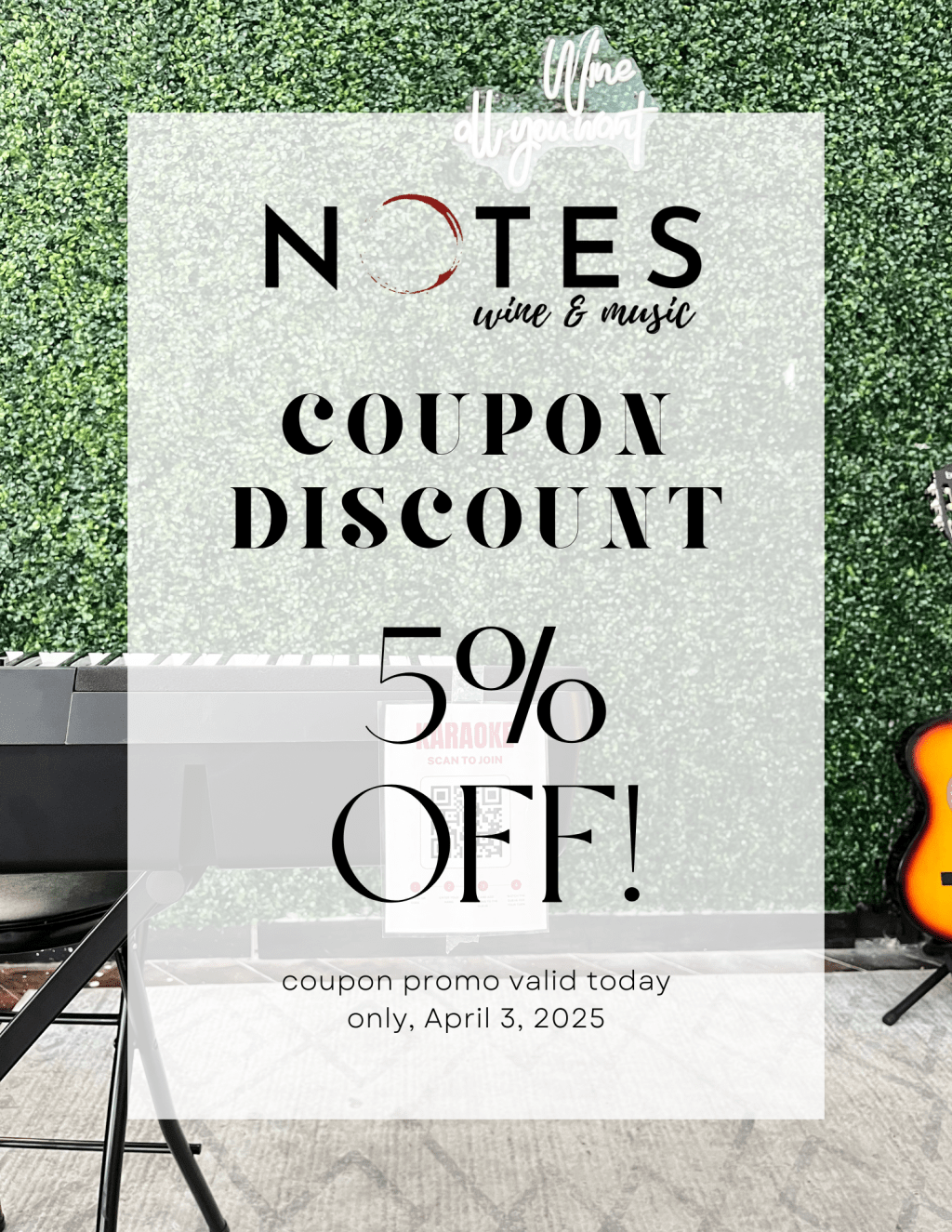 Join Us at NOTES Tonight – Wine, Beer, Games & a Special Discount!&nbsp;🍷🎶